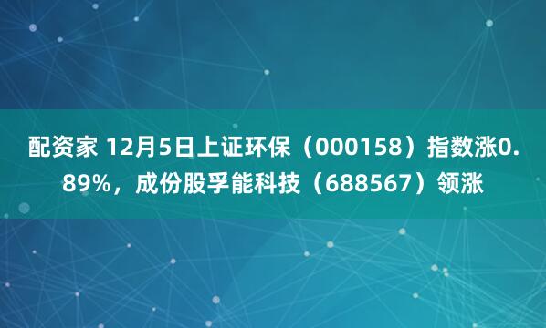 配资家 12月5日上证环保（000158）指数涨0.89%，成份股孚能科技（688567）领涨